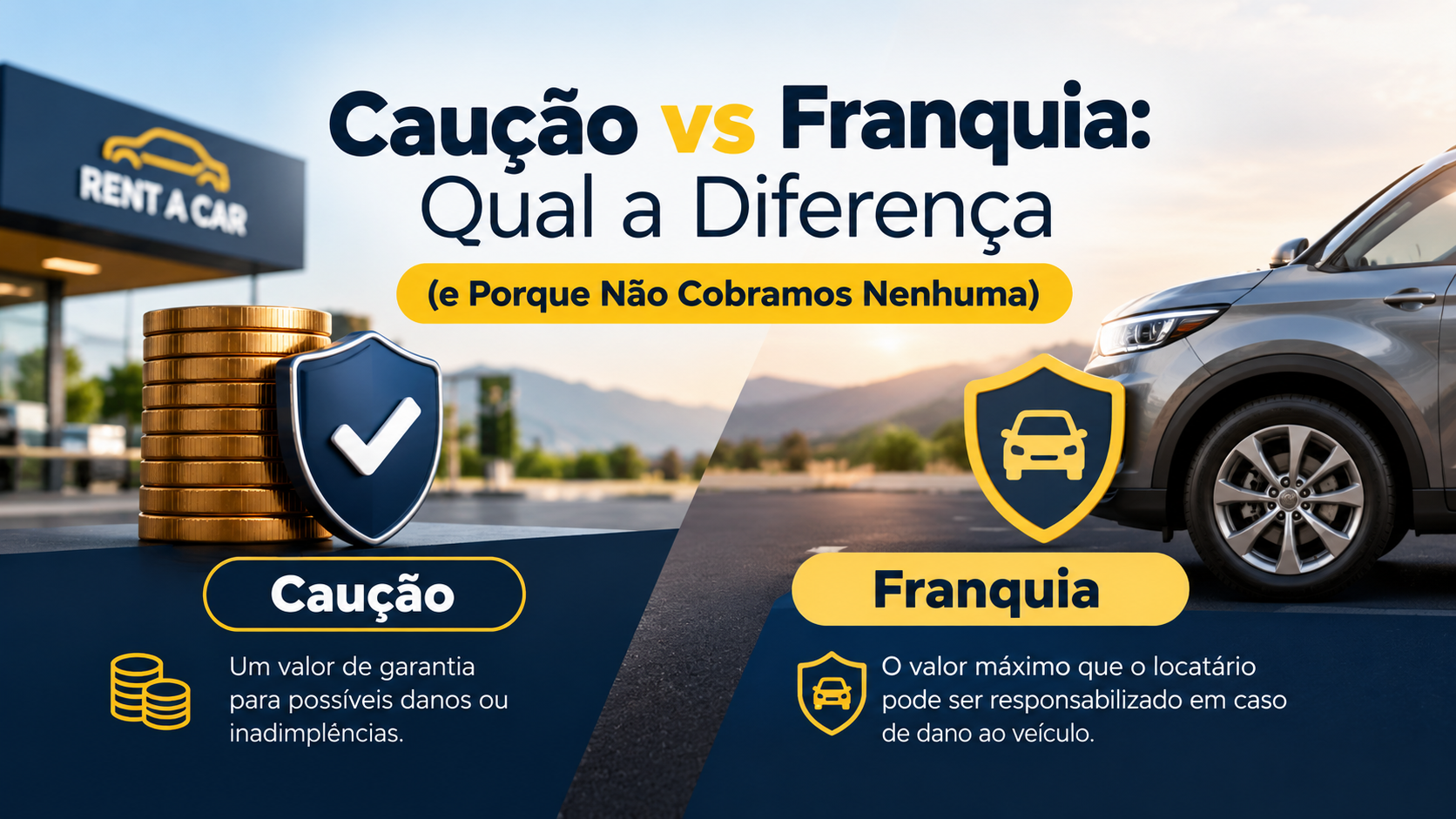 Caução vs Franquia: Qual a Diferença (e Porque Não Cobramos Nenhuma)